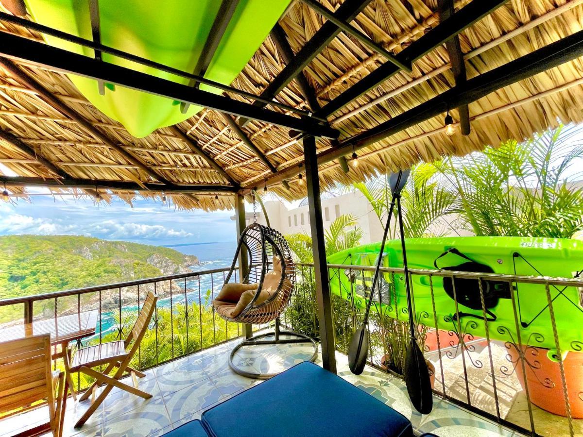 Villa Exclusivo Bungalow Con Playa Semi-Privada, Alberca Vista Infinita Al Oceano Pacifico, Playa Zipolite-Mazunte, 8 Hermosas Playas Cercanas, Vive Experiencias Inolvidables En Este Paraiso En Las Costas De Oaxaca, Nomadas Digitales Starlink Wifi 203 Mbps *