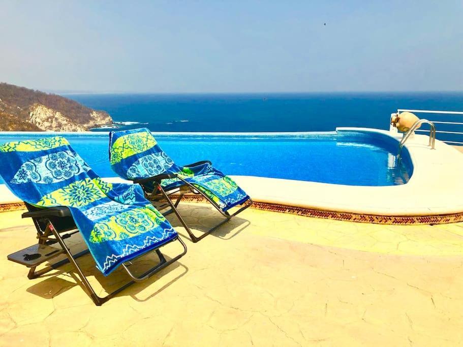 Villa Exclusivo Bungalow Con Playa Semi-Privada, Alberca Vista Infinita Al Oceano Pacifico, Playa Zipolite-Mazunte, 8 Hermosas Playas Cercanas, Vive Experiencias Inolvidables En Este Paraiso En Las Costas De Oaxaca, Nomadas Digitales Starlink Wifi 203 Mbps *
