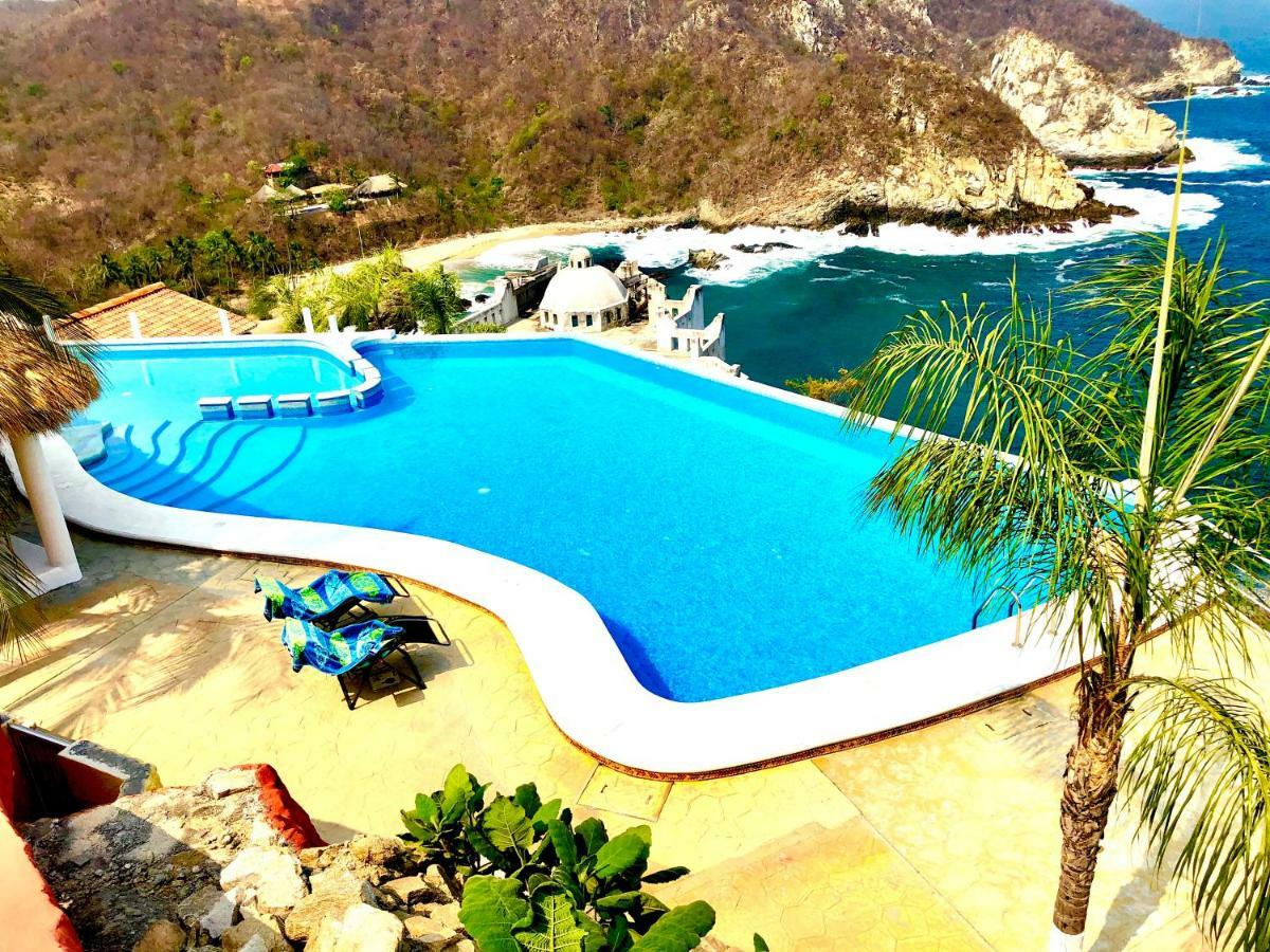 Villa Exclusivo Bungalow Con Playa Semi-Privada, Alberca Vista Infinita Al Oceano Pacifico, Playa Zipolite-Mazunte, 8 Hermosas Playas Cercanas, Vive Experiencias Inolvidables En Este Paraiso En Las Costas De Oaxaca, Nomadas Digitales Starlink Wifi 203 Mbps