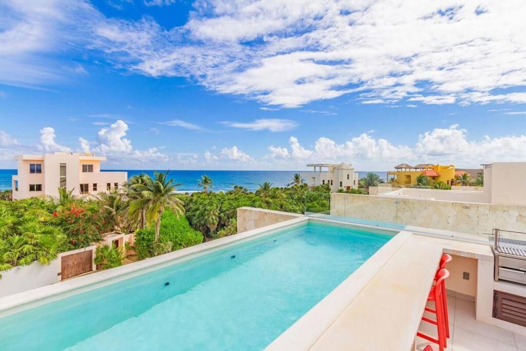 Tortuga Azul Private Terrace Rooftop Pool W Bbq Access 11 Pools Free Club Apartment Akumal